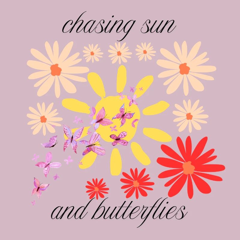Boho Fleurs Soleil Papillons