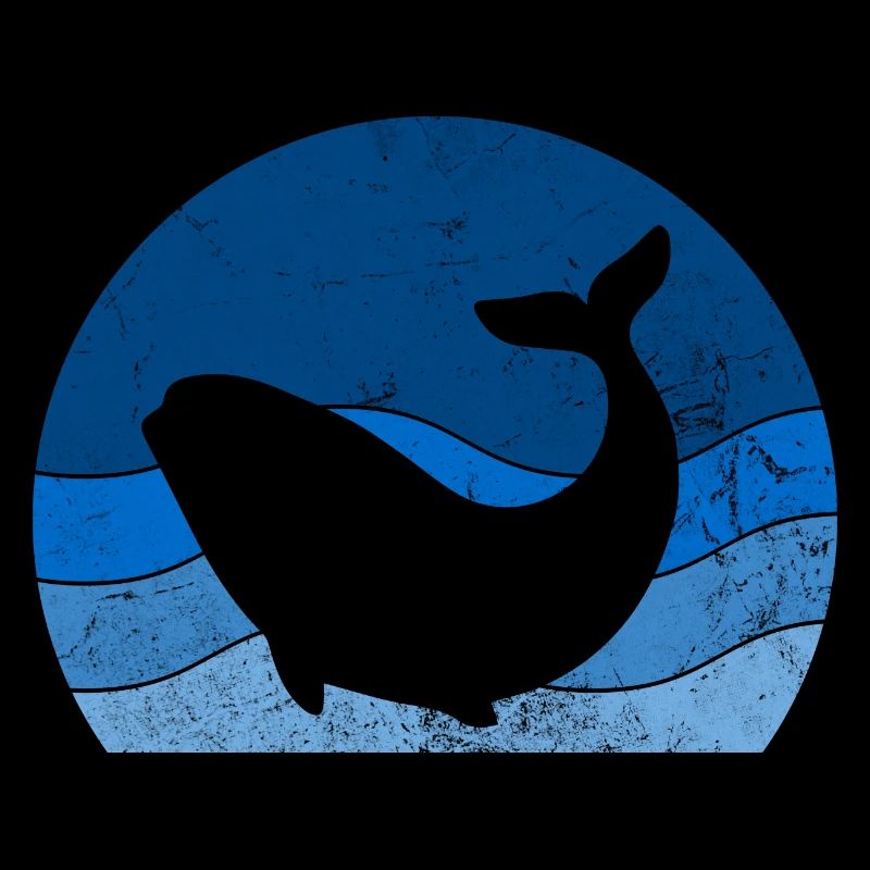 Retro Wahle Watching Humpback Blue Sperm Wahle