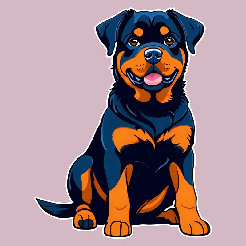 Rottweiler mignon dans le style comique