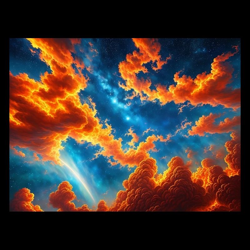 blue red sky with a creature generated ai