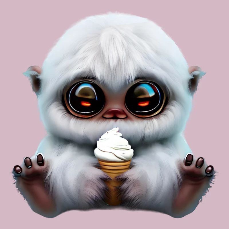 Yeti avec de la crème glacée molle