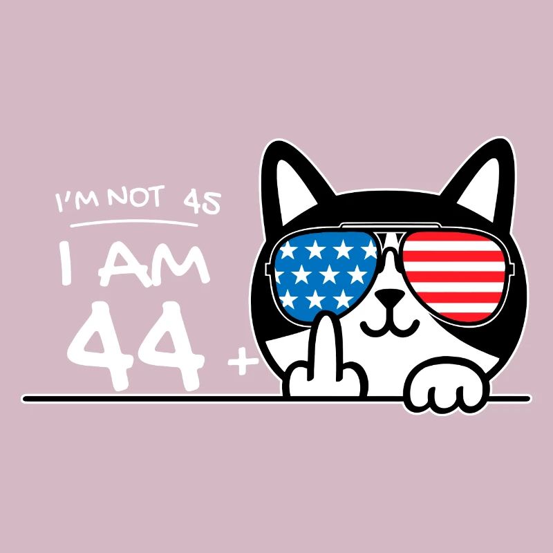 Ich bin nicht 45, ich bin 44 plus 1 Mittelfinger Katzenflipp