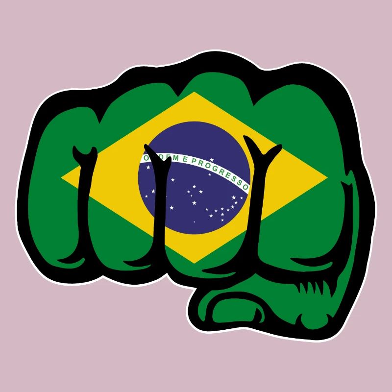 Drapeau du Brésil main poing