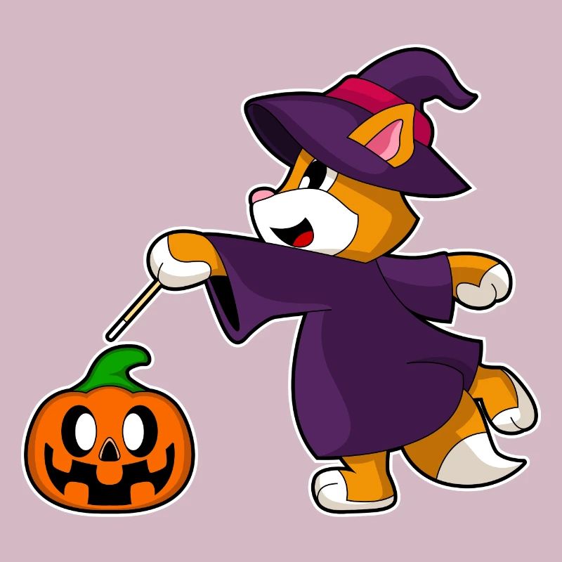 Chat Halloween Sorcière