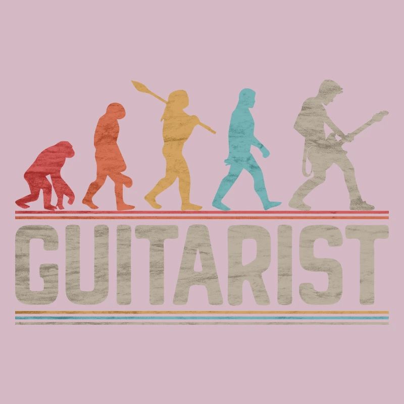 Evolution der Rockmusik des Gitarristen oder Bassisten