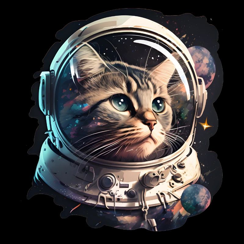 Chat dans l’espace mignon chaton astronaute