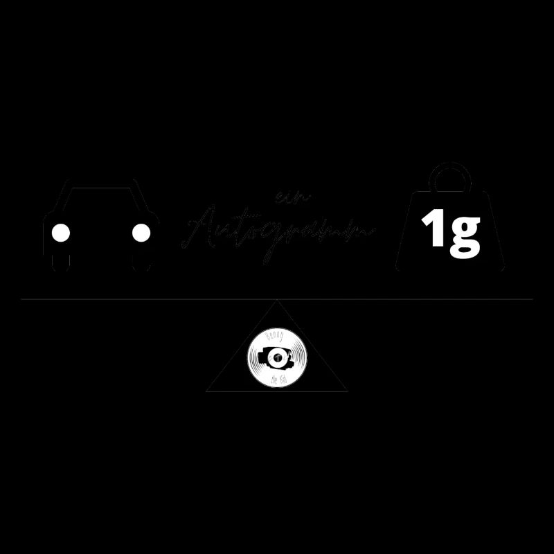 Autogramm - ein Auto und ein Gramm auf einer Waage