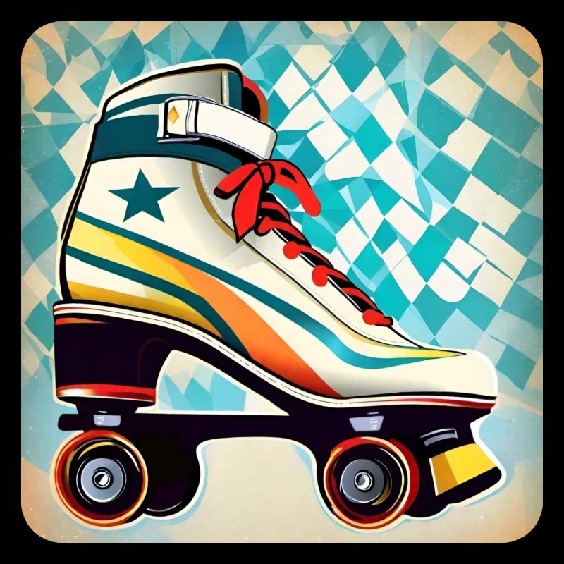 Roller Skates Disco coloré Style rétro