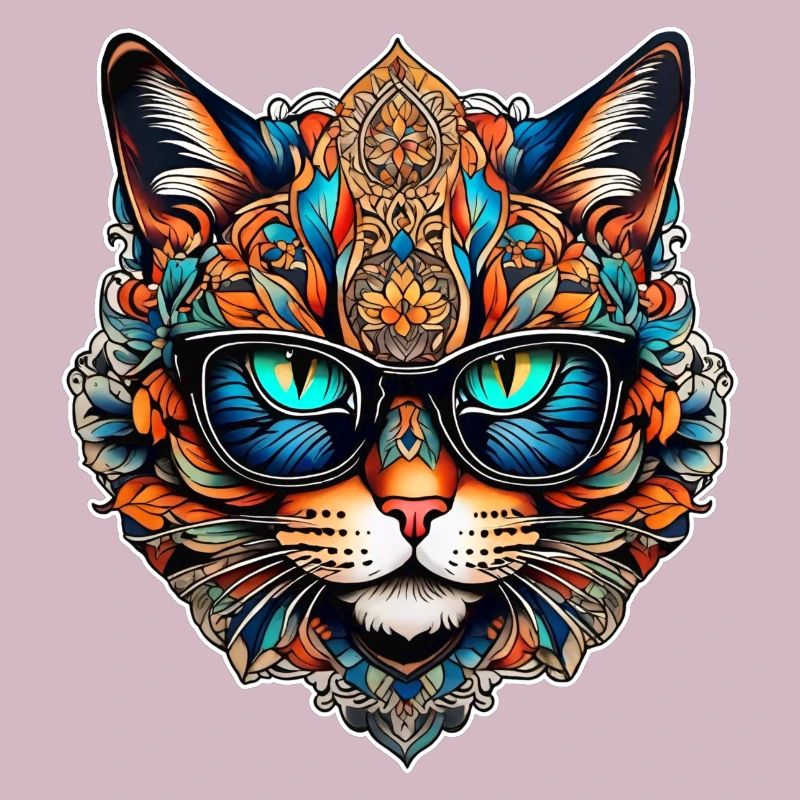 Coole Steampunk Katze mit Brille