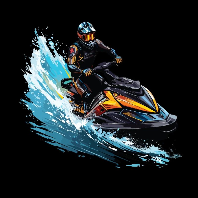 Jet-ski sur les vagues