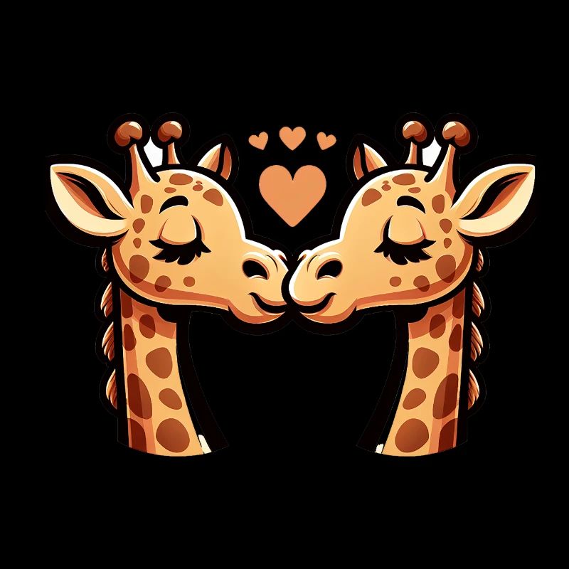 Two Giraffes In Love