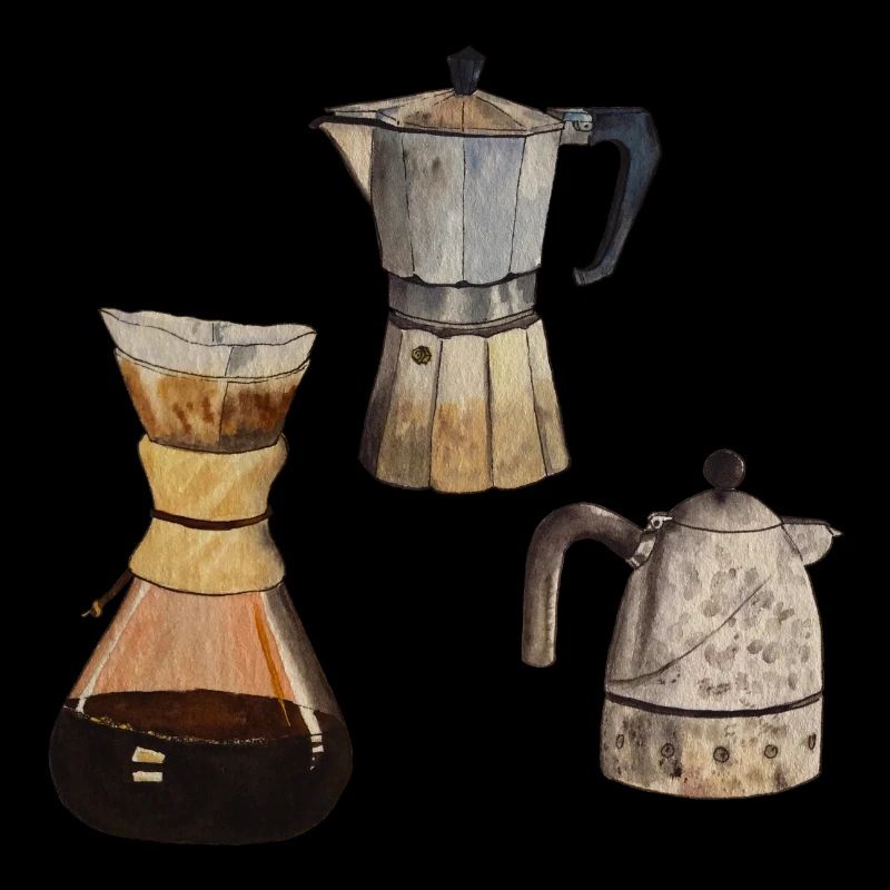 3x Kaffekannen Kaffee Elexier des Lebens