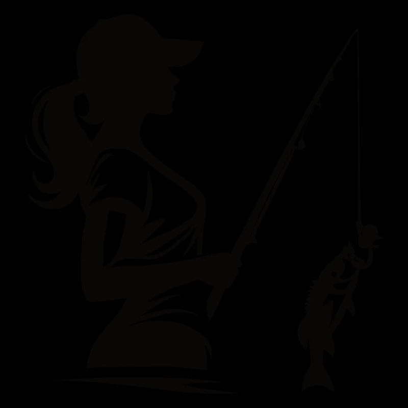 Cool Angler Silhouette Design f