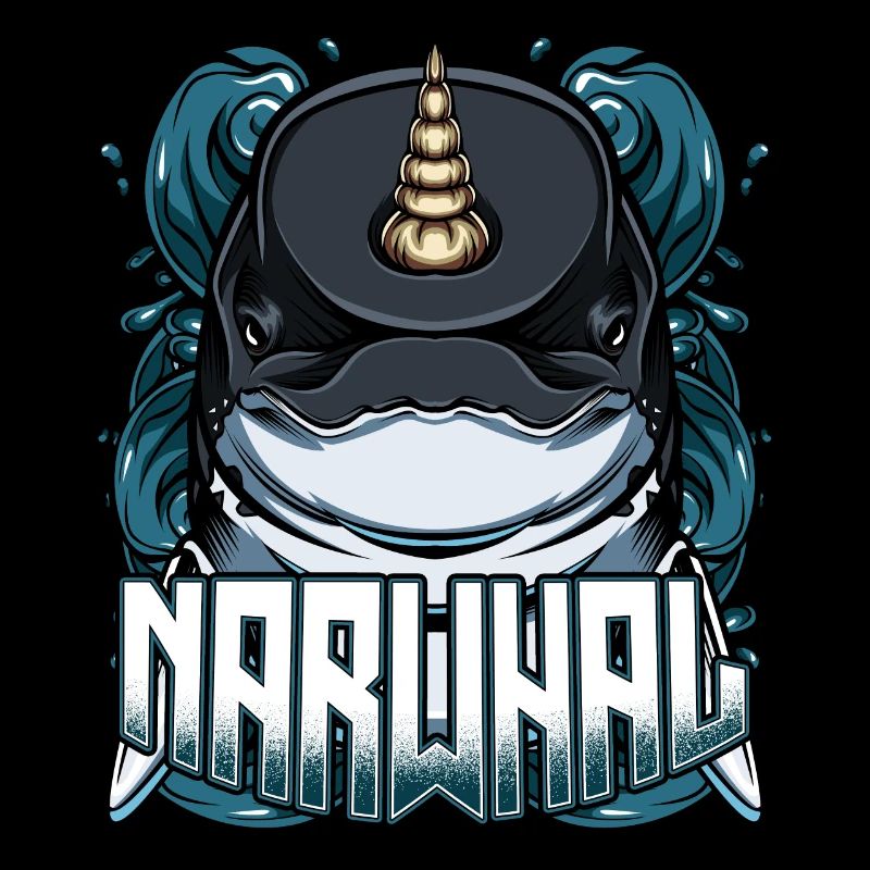 Cadeau cool de baleines créatures marines à la mode du narval