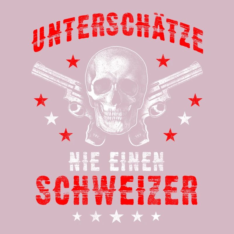 Schweizer lustiger Spruch Totenkopf Geschenk