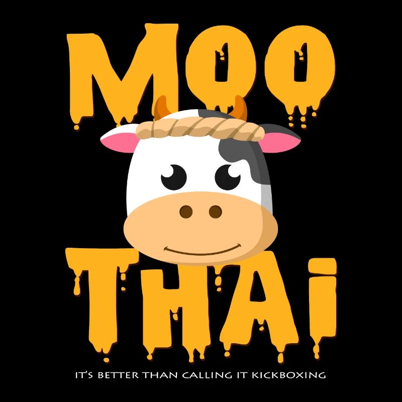 Drôle Muay Thai Idée cadeau de vache Moo Thaïlande