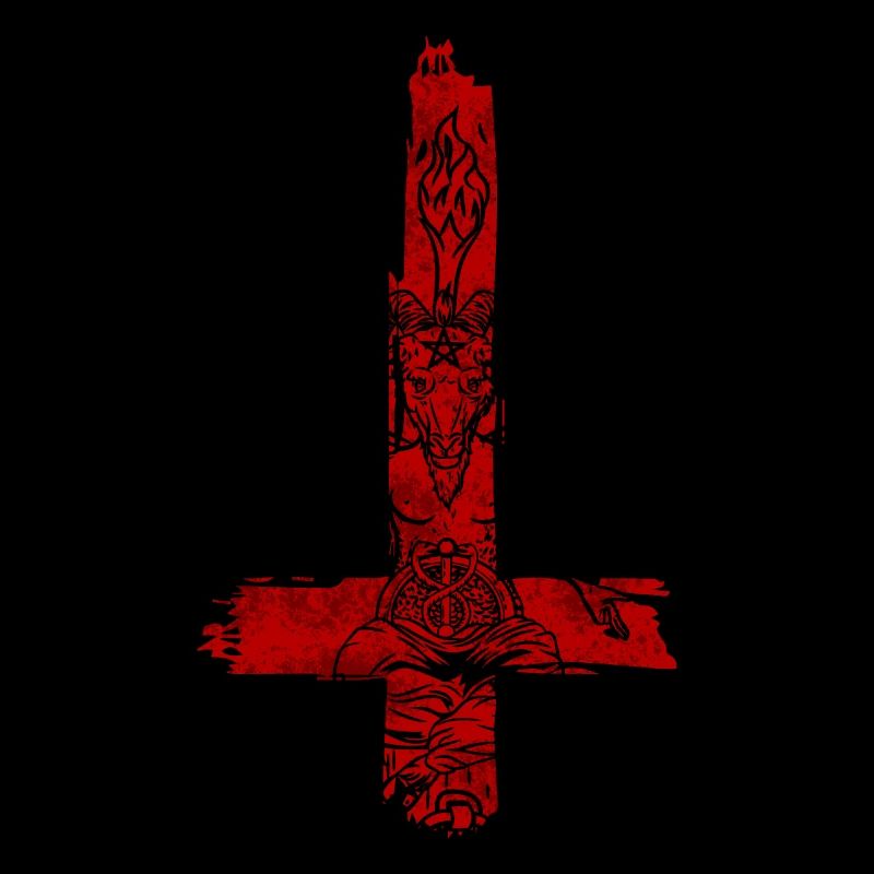 Cross Satanism T-Shirt Devil Pagan Religion 666