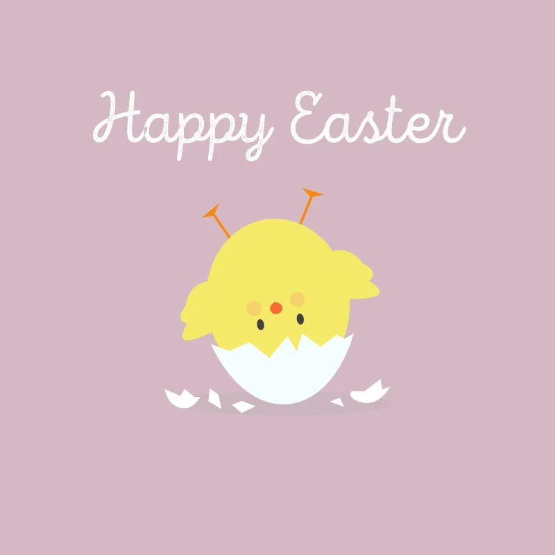 Happy Easter Happy Easter chick with eggshell
