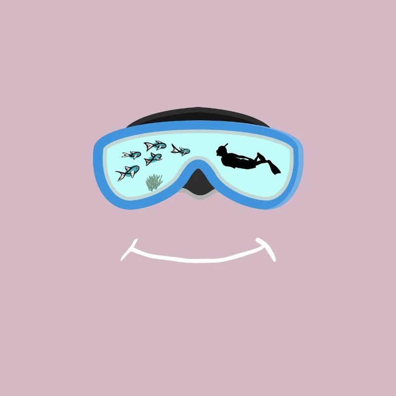 Masque de plongée avec plongée aux algues de poisson