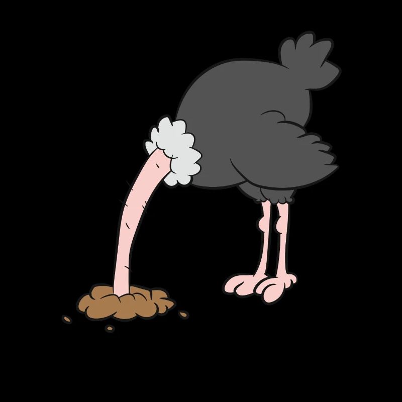 Vogelstrauß - Kopf in den Sand stecken