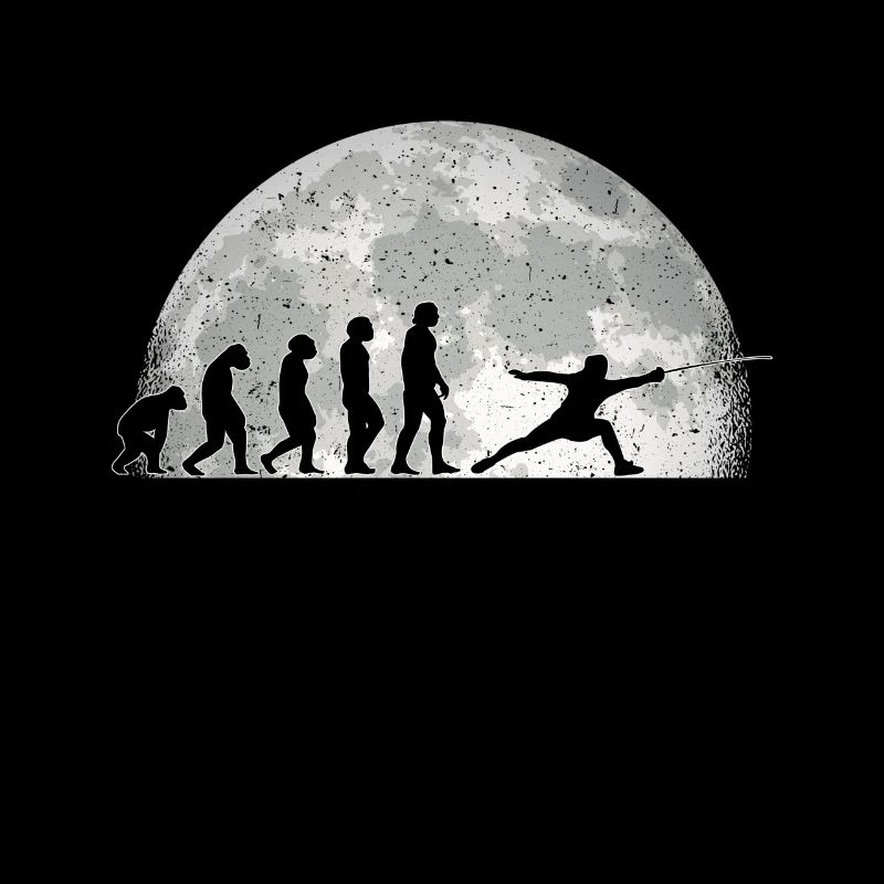 Fechten Evolution Mond Fechter Sportfechter