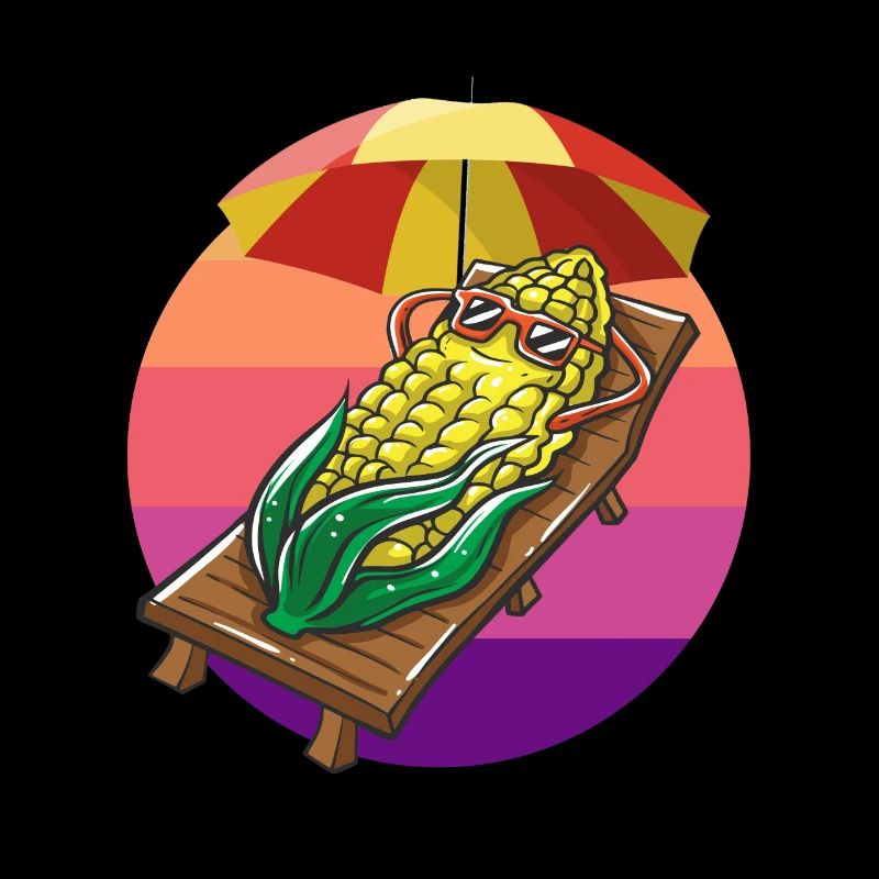 Funny corn cob with sunglasses corn sun