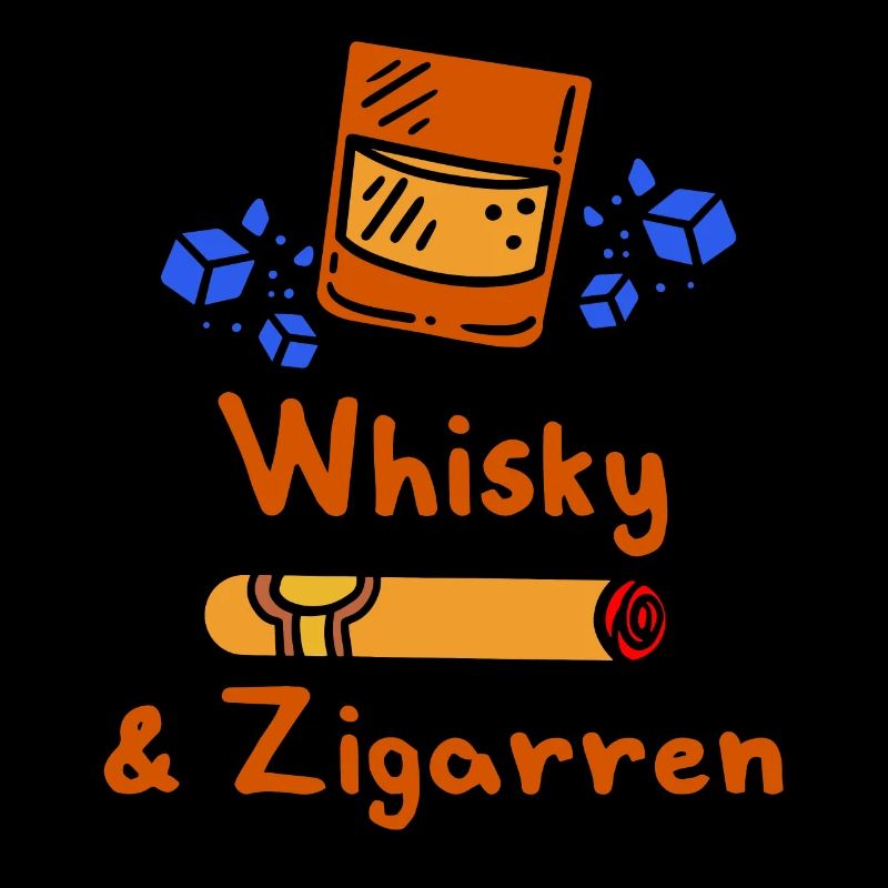 Whisky & Zigarren Whiskyglas Eiswürfel Zigarre