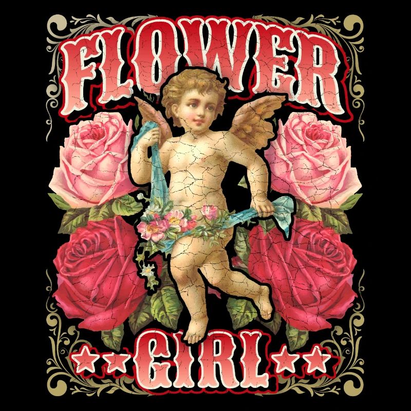 Engel-Putto mit Vintage-Rosen, Nostalgie-Scrapbook
