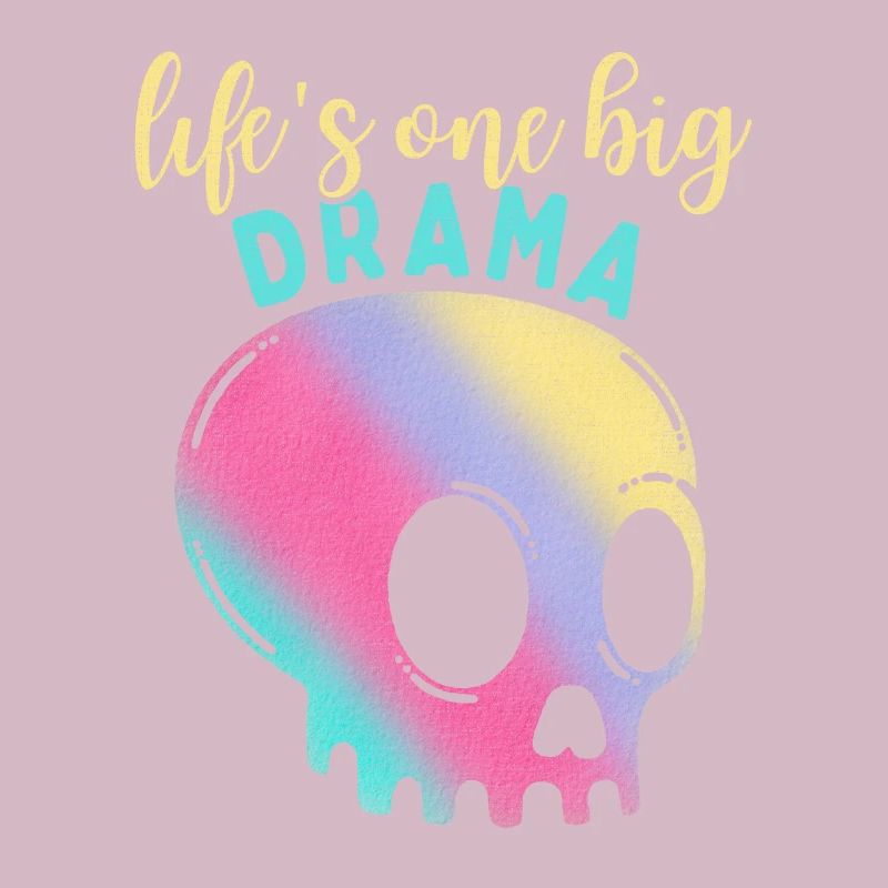 Funny Saying Rainbow Skull in Comic Style