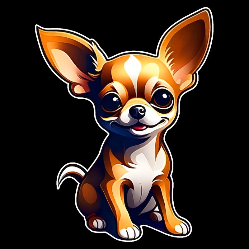Mignon petit chien chihuahua dans un style comique
