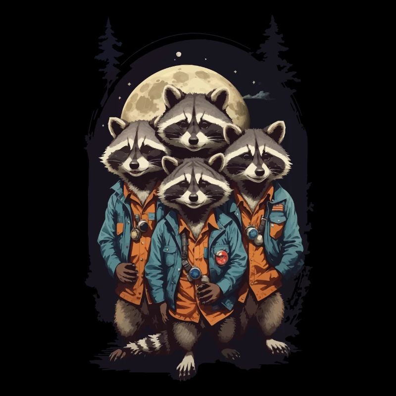 Lustiges Waschbär Design Freunde Wald Ästhetik