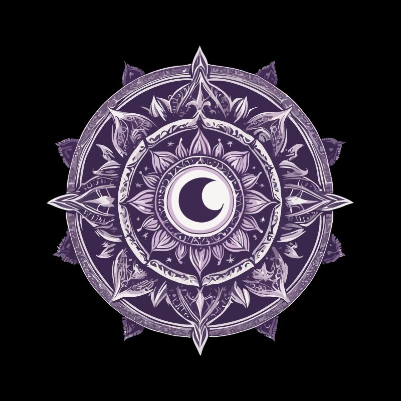 Motif esthétique de conception de mandala de lune