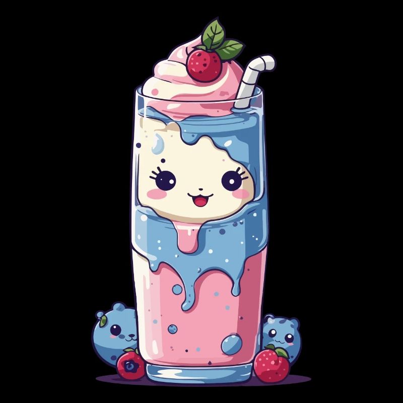 Blaubeeren Milchshake Spaß Kawaii Anime