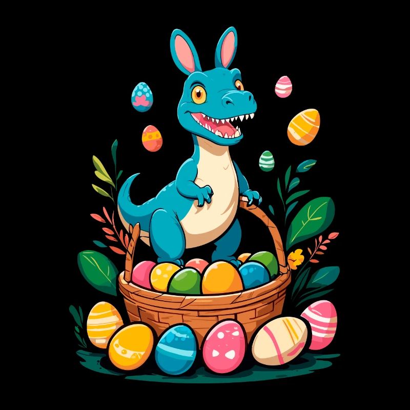 Ikonischer Ostersaurier Dinosaurier Osterhase