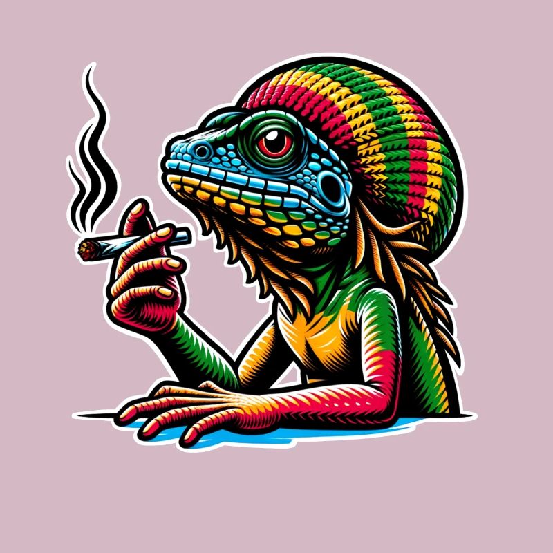 Lizard Smoking Cannabis