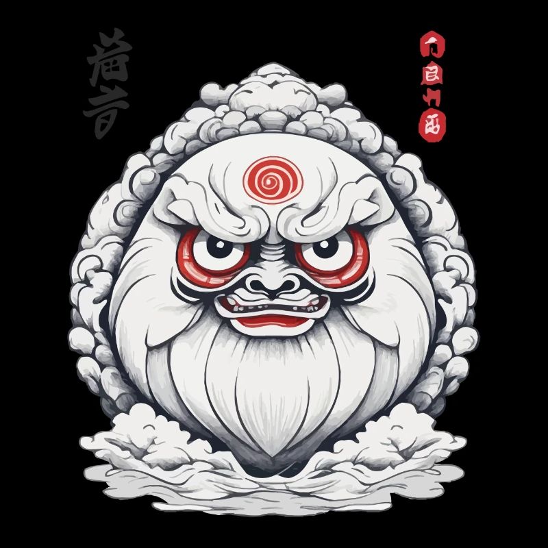 Japanischer Daruma Ästhetik Vintage Design