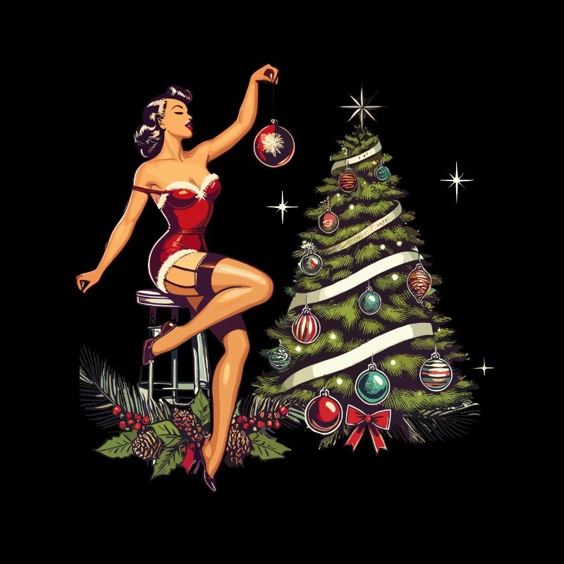 Pin-up de Noël style rétro vintage