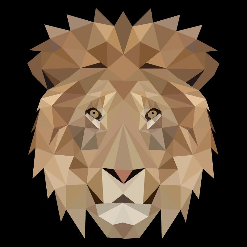 Löwe Polygon Löwenkopf Sternzeichen Geschenkidee
