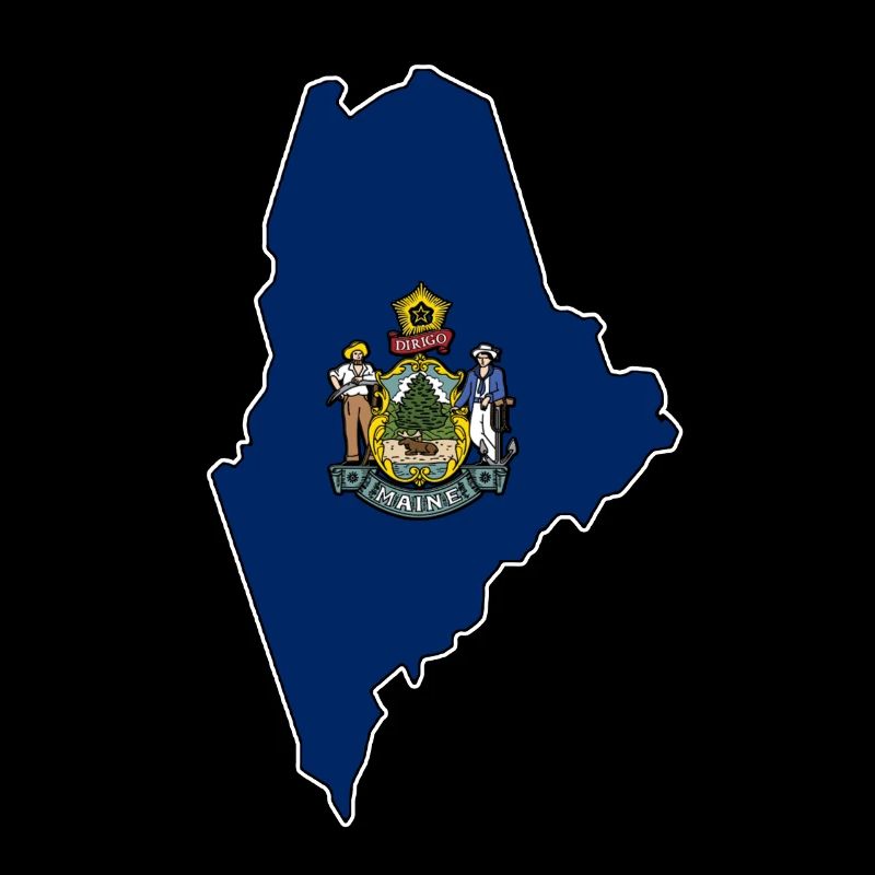 Maine flag map
