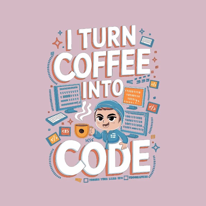 Café et Code – Conception de programmeur amusant