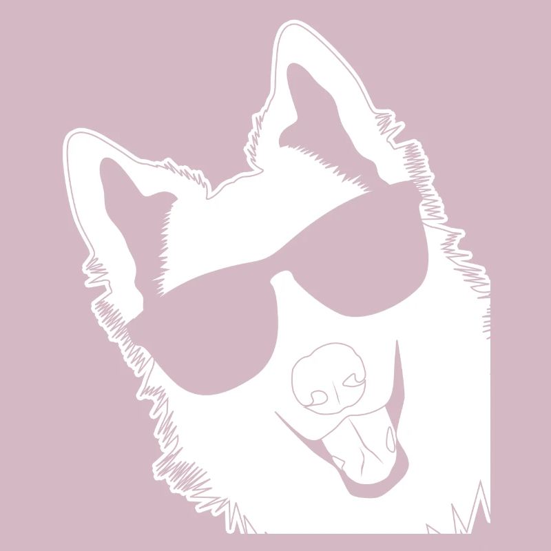 White Shepherd with sunglasses