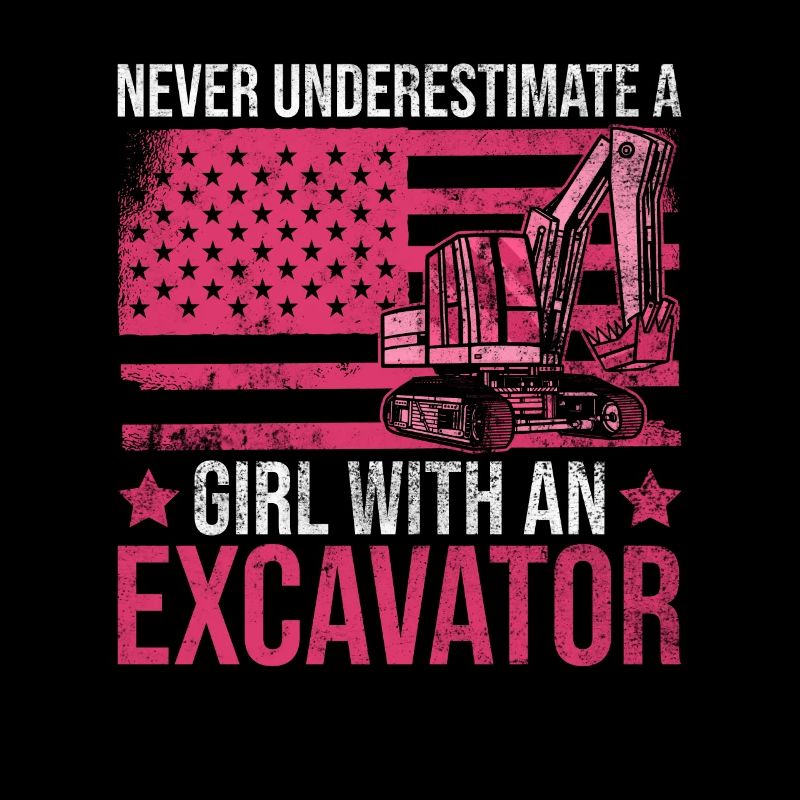 Bagger Mädchen Frau Baggerfahrer