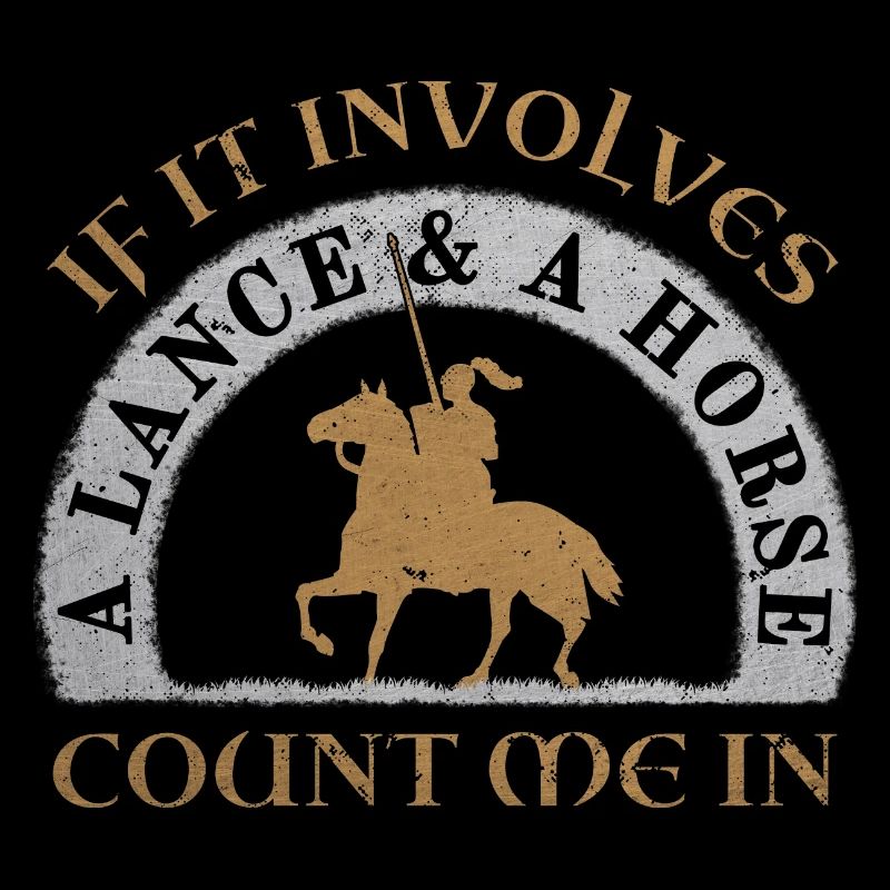 Tjost Lance poignardant un chevalier à cheval Moyen Âge