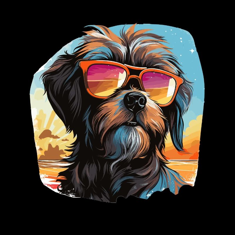 Chien Pop Art avec lunettes de soleil
