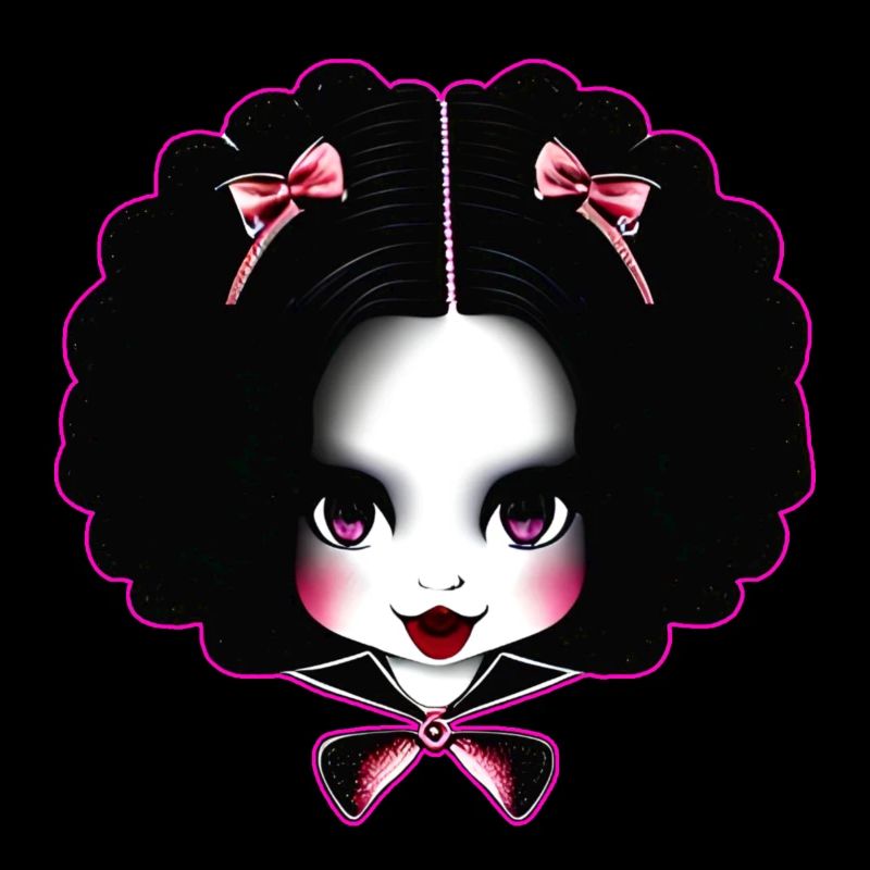Gothik Mädchen en Gesicht mit roten Lippenstift