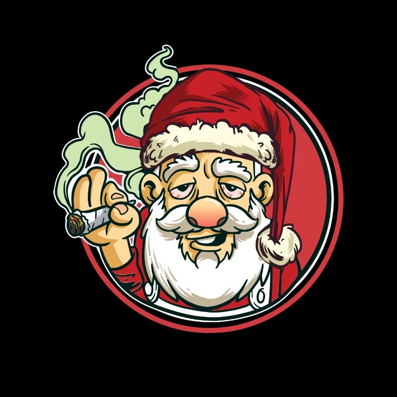 Père Noël avec joint | Cannabis élevé de marijuana