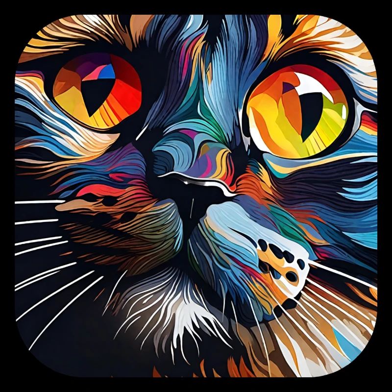 Psychedelic Motif Cat