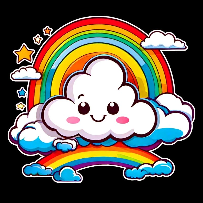Nuage mignon avec arc-en-ciel
