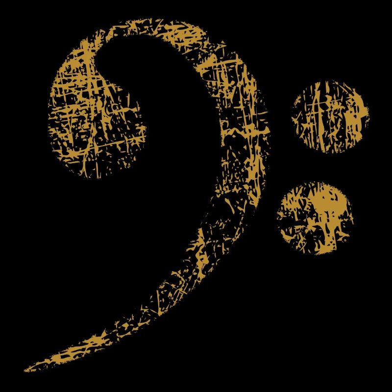 Clé de basse. Bass Clef distressed
