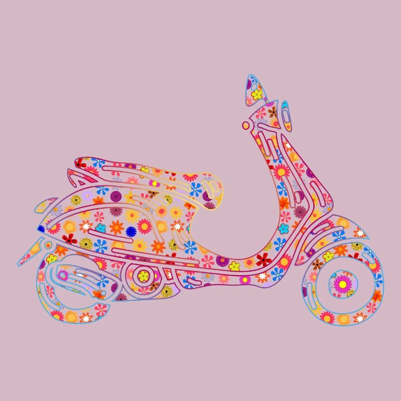 Motorroller angetrieben mit Blumen